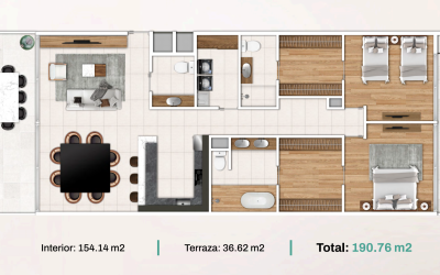 Playa del Carmen, 3 Bedrooms Bedrooms, ,1 BathroomBathrooms,Apartment,For Sale,1179